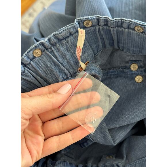 FREE PEOPLE Sloane Belted Blue Wide Leg Pants Size Small - Picture 8 of 9